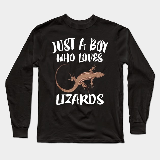 Just A Boy Who Loves Lizards Long Sleeve T-Shirt by CosmicCat